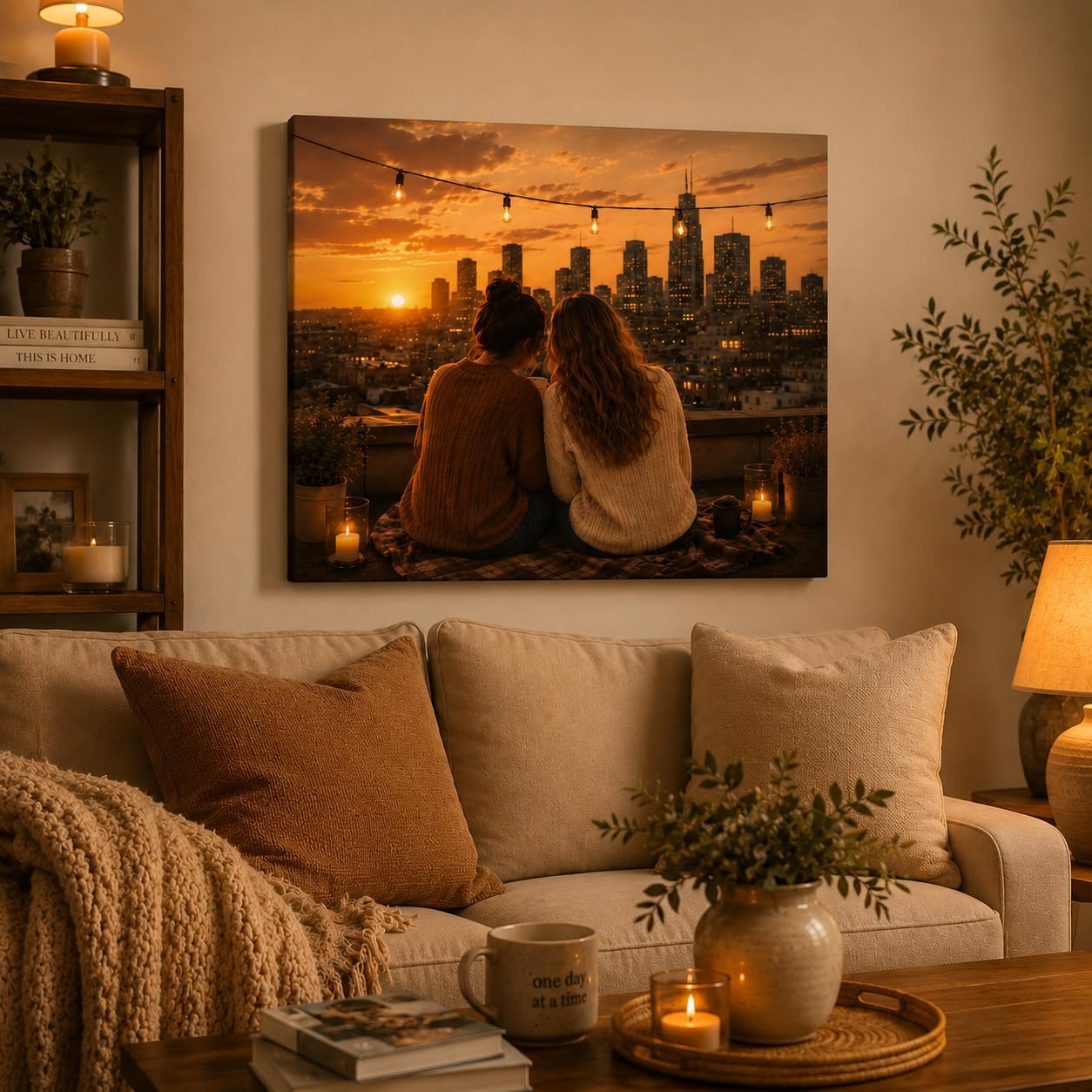 VYPEROCK Friendship Memories Canvas Wall Art, Cozy Sunset Friendship Decor for Bedroom & Apartment, Emotional Best Friend Gift for Graduation, Roommate & Long Distance Friendship, 10" L x 8" W image 2