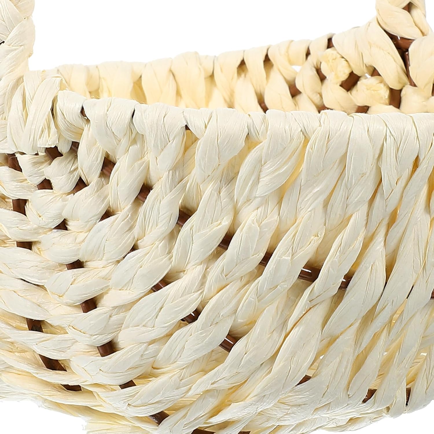Woven Picnic Basket Set with Handles Paper Weaving Storage Basket for Outdoor Wedding and Fruit Display for Party and Garden Use