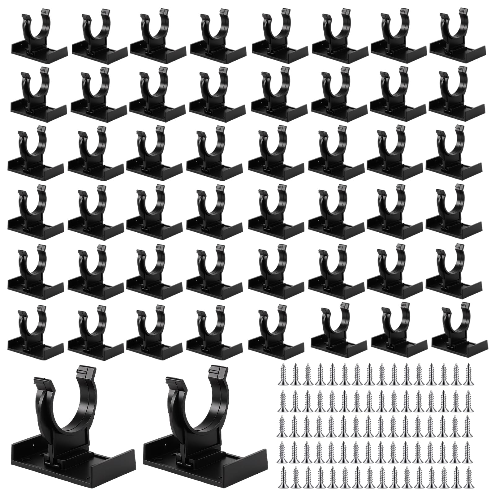 CHEUNGR Kitchen Plinth Clips, 50 Pcs Kitchen Kickboard Clip with Attaching Bracket with 100 Screws for Secure Kickboard Installation