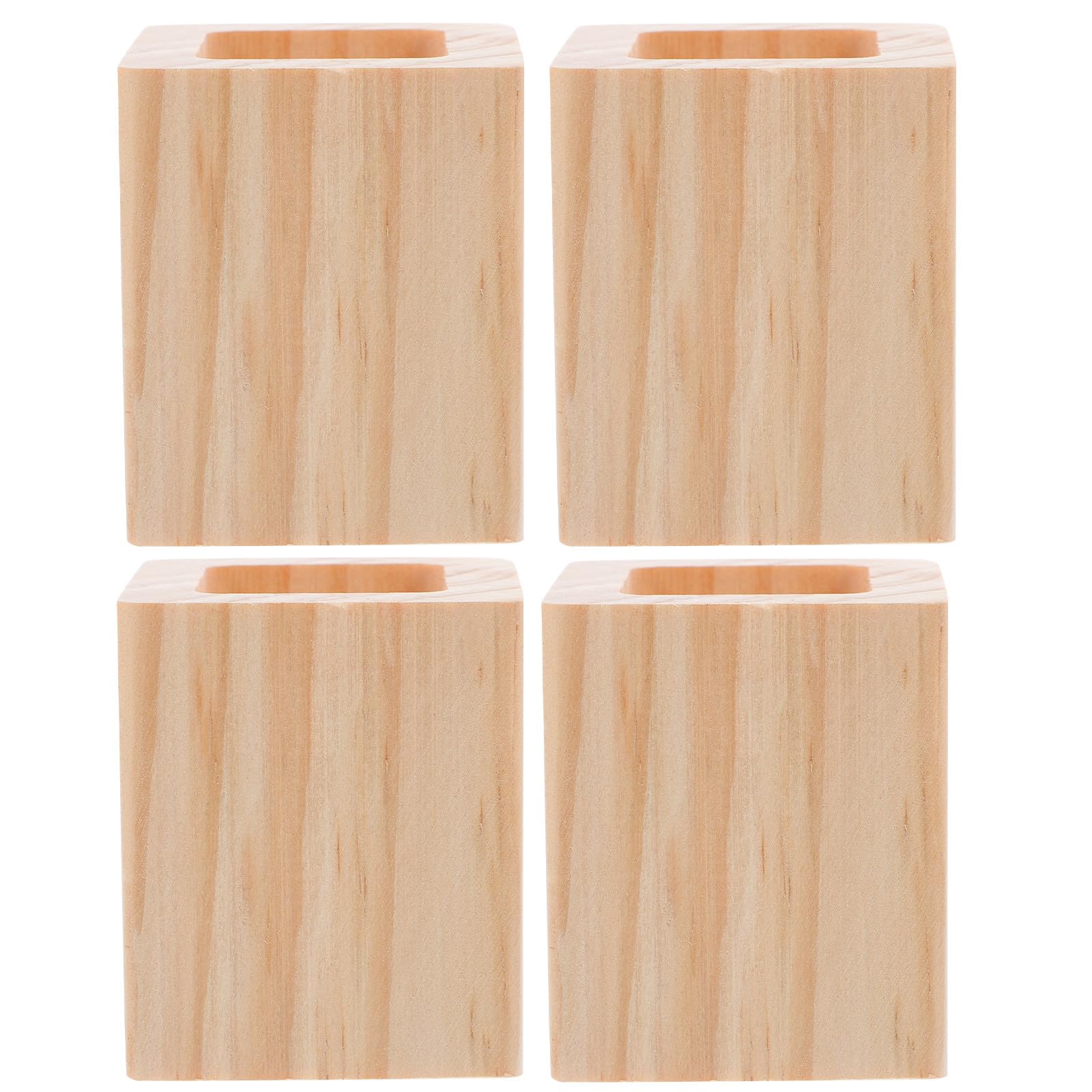 Sewroro 4Pcs Wooden Furniture Risers Furniture Leg Risers for Sofa Bed and Desk Square Wood Lift Blocks Raise Height for Easy Cleaning and Extra Storage