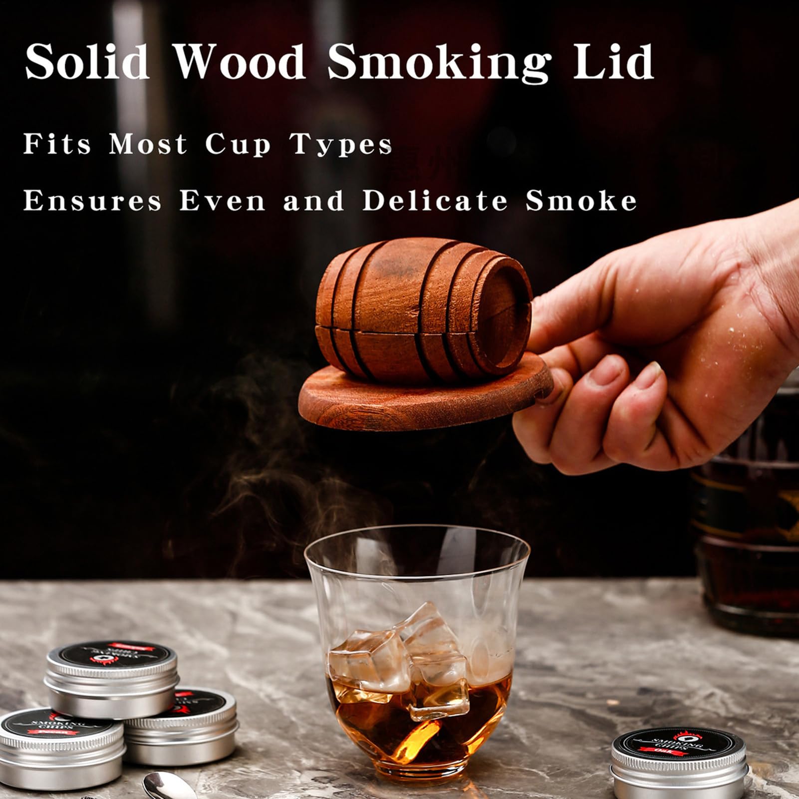 Ahumador de Bebidas, dispensador de de Madera, Accesorio para Bar, ahumador para Bebidas, Regalo para Padre, Marido, Familia, Amigos, Hombres, cumpleaños, Vacaciones