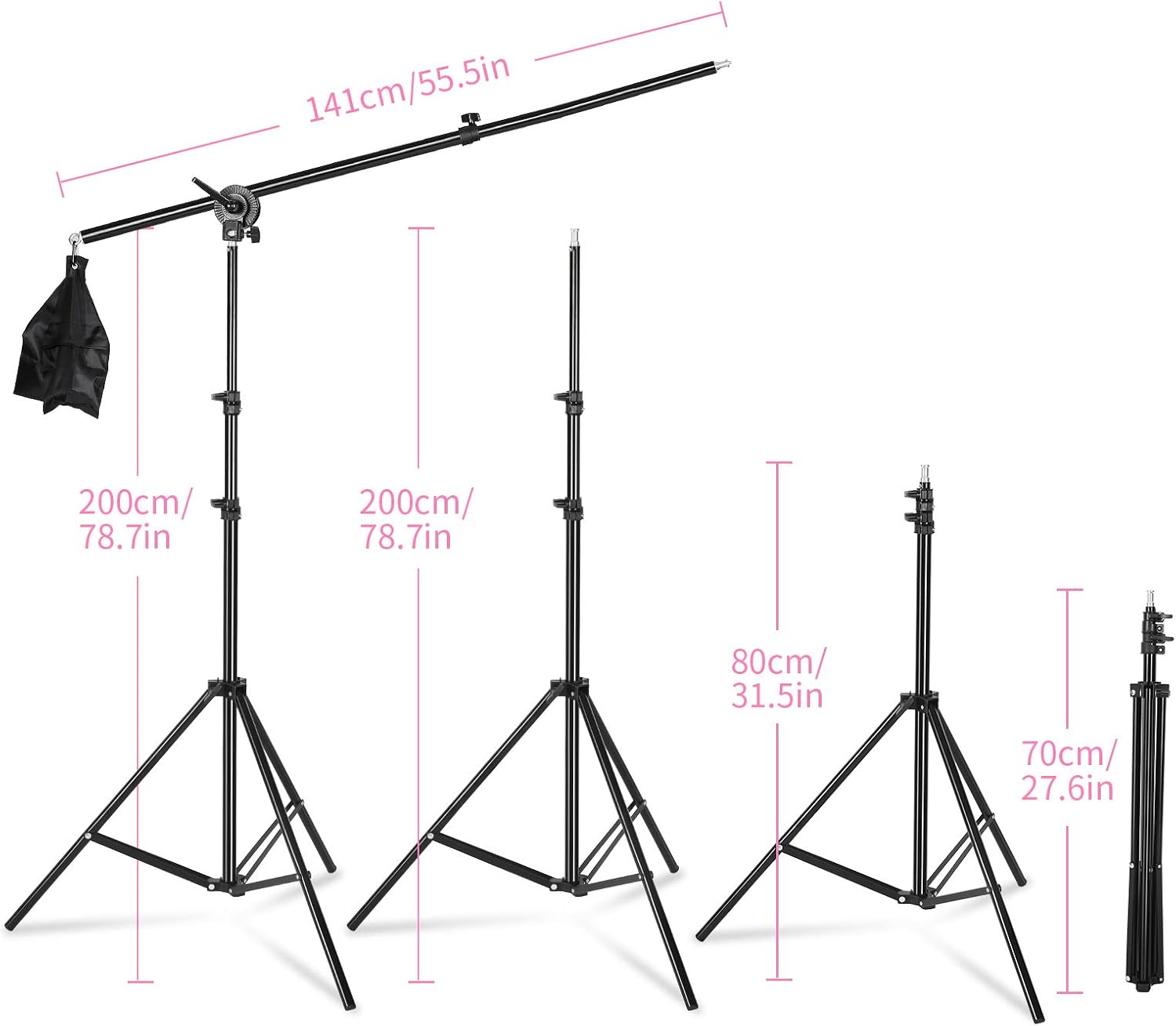 Lowest Price LOMTAP Softbox Photography Lighting Kit 50'X70' Professional Continuous Light SoftBoxes System with Boom Arm Stand 5 in 1 Reflector and Bulbs for Portrait Photo Studio YouTube Shooting