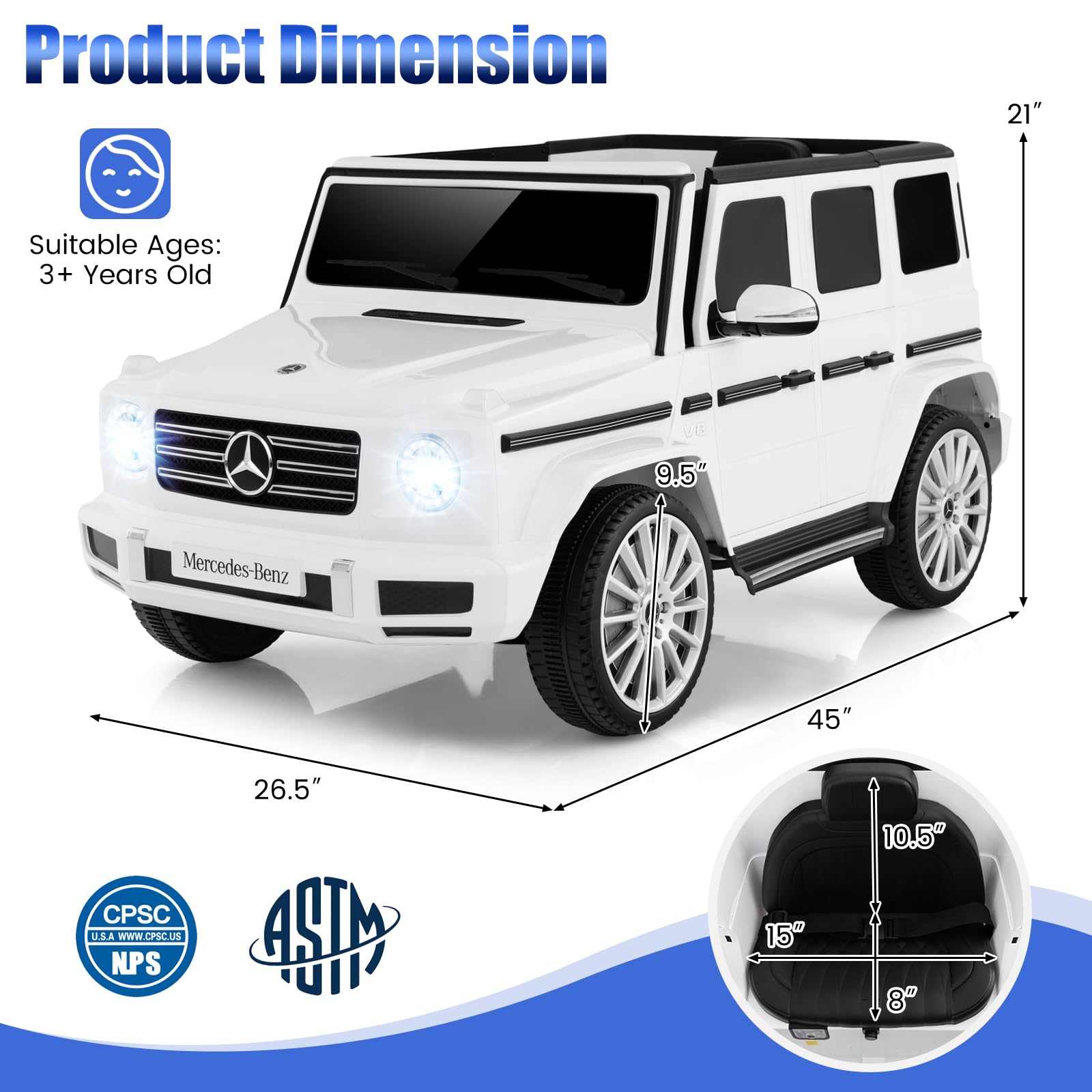Amazon.com: Costzon Ride on Car, Mercedes-Benz G500 Licensed Truck 