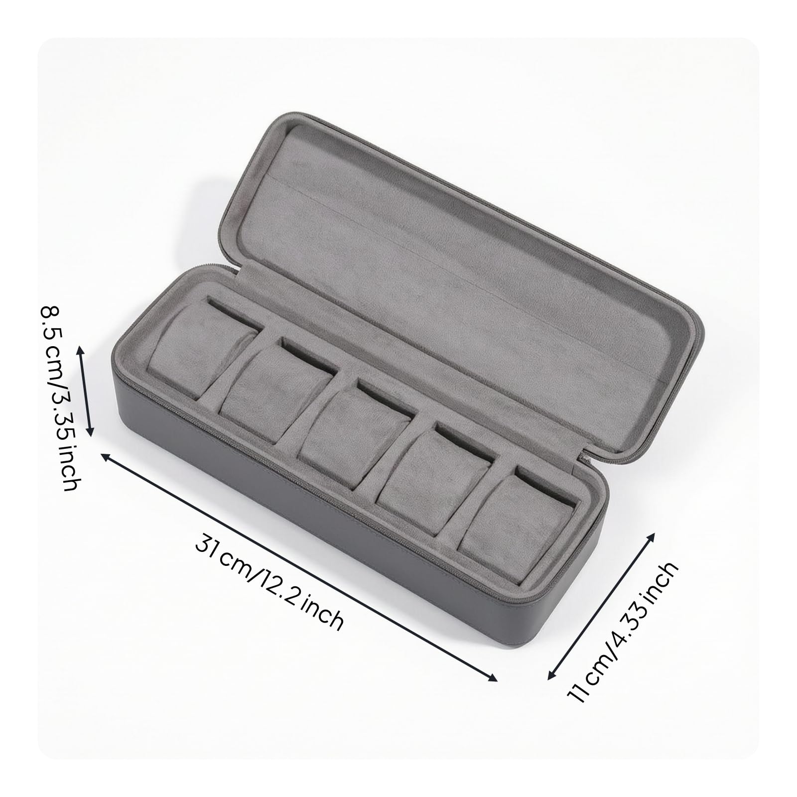 Organizador Relojes Rígido Estuche Acolchado para Viajeros, Coleccionistas, Viajes, Casa, Negro