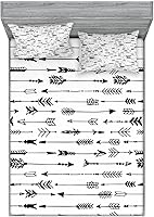 Vista 20 de Lunarable Grey Fitted Sheet & Pillow Sham Set, Pattern with Random Footprints Paw Traces Pet Legs Friendly Cats and Dogs, Decorative Printed 3 Piece