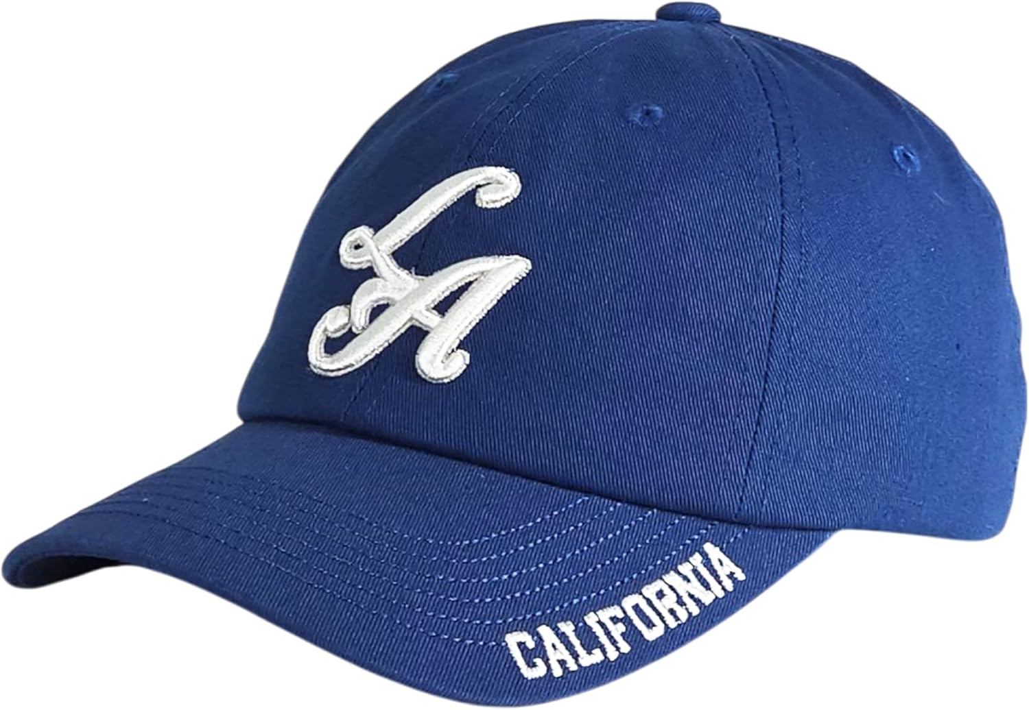 LA California 3D Interlock Embroidered Dad Hat – “California” Brim, “Los Angeles” B...