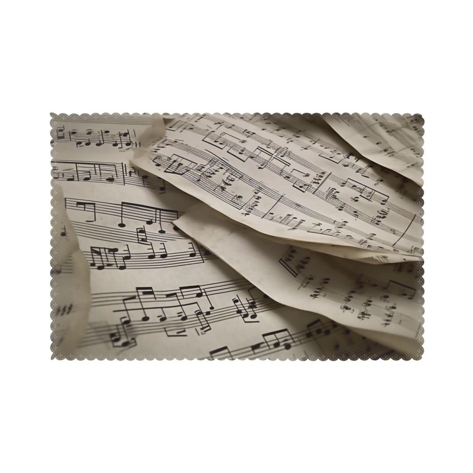 Sheet Music Printed Placemat Heat Resistant Place Mats Set of 6 PCS Washable Kitchen Table Mats, 12x18 Inch