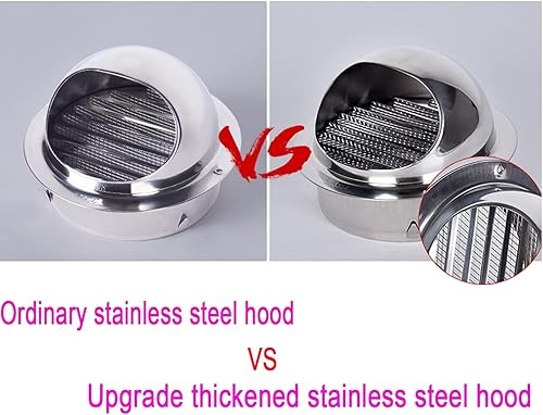 Miniatura 6 de MBROS Ventilación con rejillas, rejillas de ventilación de acero inoxidable, cubierta de rejilla con rejilla, con tapa de ventilación de malla para