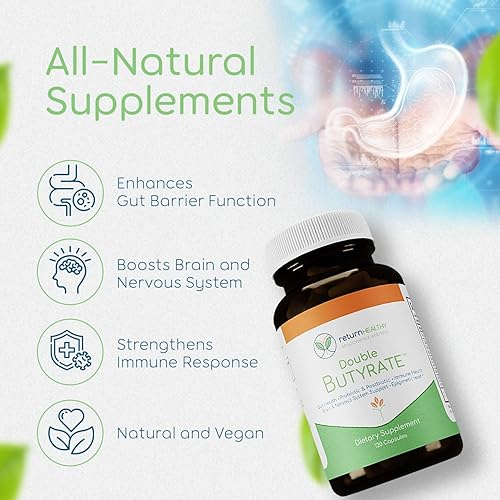 Miniatura 3 de Suplemento de doble butirato para la salud intestinal Suplementos digestivos probióticos y posbióticos para apoyo intestinal Mejora la función