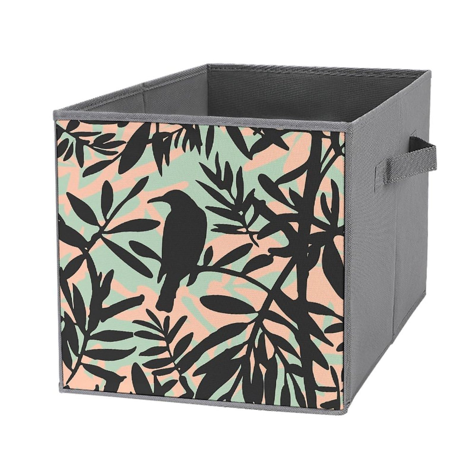 Bacs de rangement pour placard en tissu imprimé vert menthe de dressing