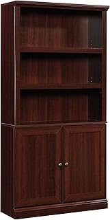 Sauder Miscellaneous Storage 5-Shelf/ Book Shelf 2-Door Bookcase, Select Cherry finish