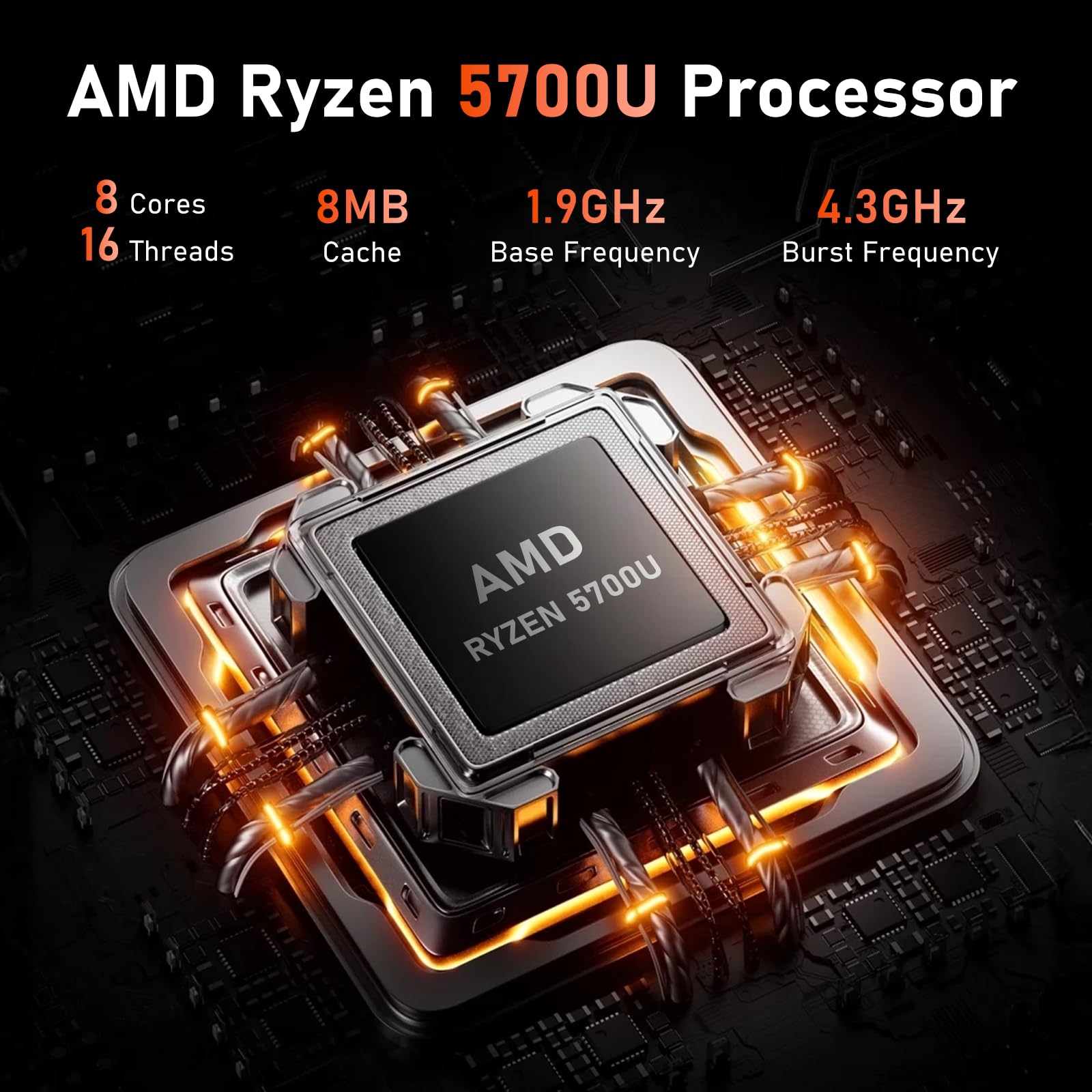 FUNYET Gaming PC Portatile R7 5700U Fino a 4,3GHz Laptop 15.6 Pollici Notebook in Offerta RAM 16GB SSD 1TB Tastiera Retroilluminata Computer Portatile,6000mAh,WiFi5,HDMI,USB3.0,BT5.0,Impronte Digitali