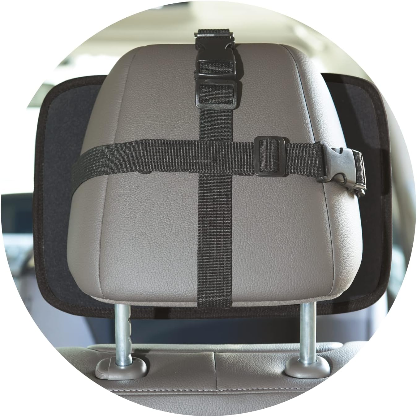 Nuby Shatterproof Rear Facing Backseat Baby Mirror, Black