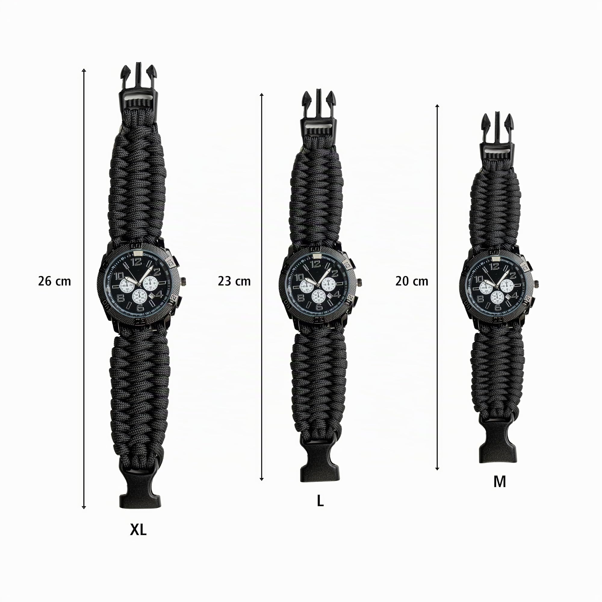Miltec Paracord Orologio dell'esercito, Nero