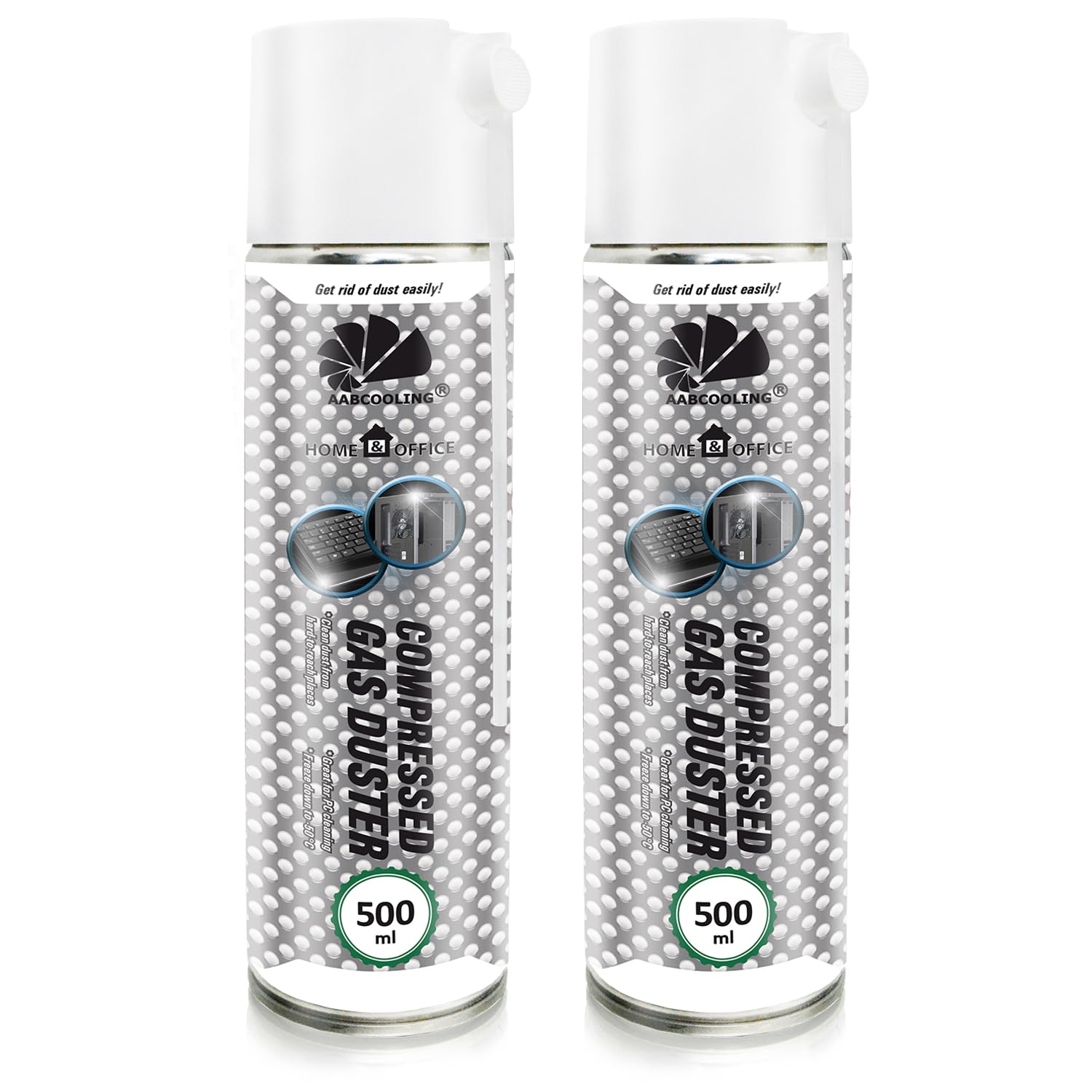 AABCOOLING 2 x 500 ml Home&Office Compressed Gas Duster - Środki Czyszczące do Sprzętu Biurowego, Laptopa, Akcesoria Biurowe, Sprężone Powietrze, Puszka, Aerozol do Czyszczenia Komputera, Klawiatury
