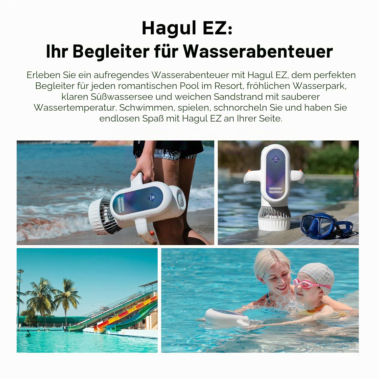 Sublue Hagul Unterwasser-Scooter, mit 2-Gang-Geschwindigkeitsschalter (1,1 m/s und 1,4 m/s), 15 m wasserdichter Unterwasser-Wasserscooter für Schwimmbecken von Kindern und Erwachsenen
