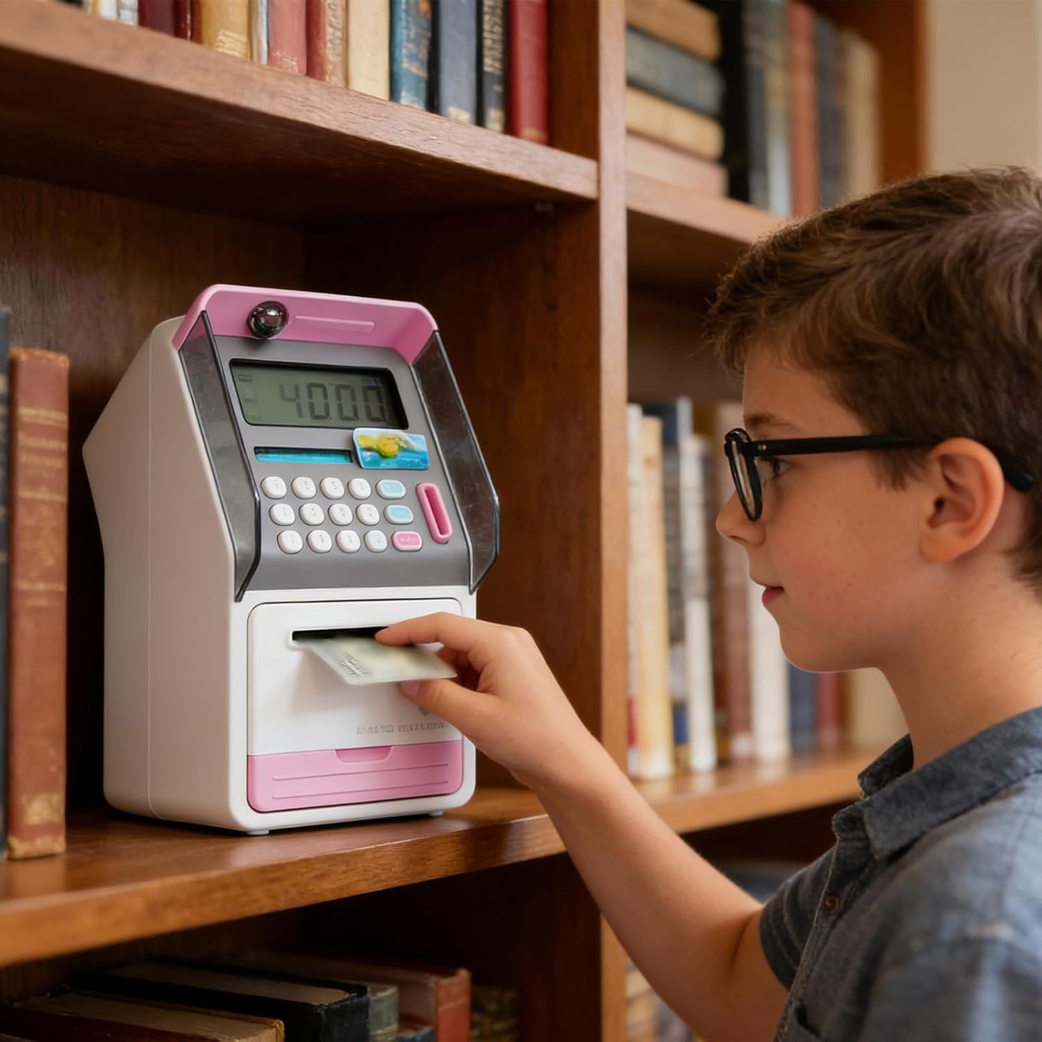 Fun Educational Money Jar Featuring Biometric Scanner and Digital Keypad Battery Not Included Face Recognition Savingsbox Electronic Cash Storage Learning Toy