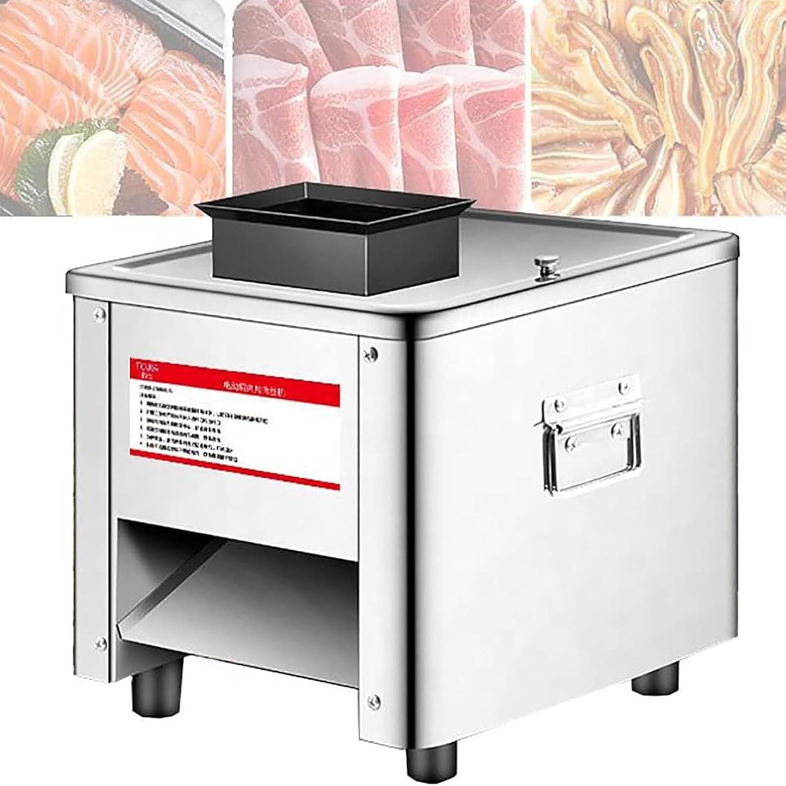 XueFulxion Meat Cutter Machine Commercial,Electric Meat Slicer Shredded Machine,Slicer Cutter/Shredder Machine Dicer Cutter,Commercial Electric Chicken Fish Beef Meat Vegetable Slicer 10mm