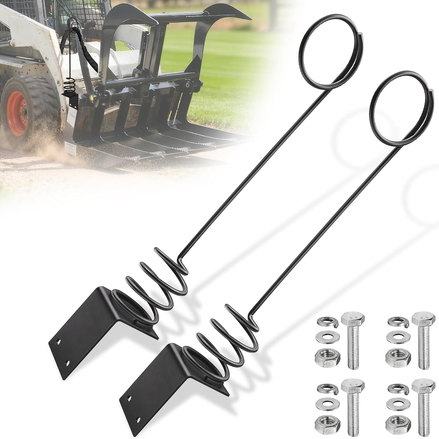 2PCS Bolt on Hose Hanger Hydraulic Hose Hanger for Tractor with Bolts Heavy Duty Tractor Accessories & Attachments, Prevent from Damaging The Hoses, Black