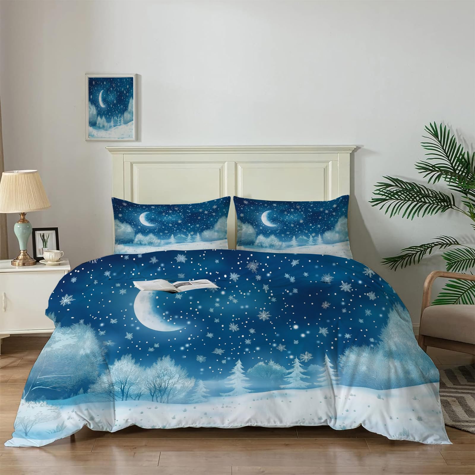 Housse de couette Noël 220x240 cm anti-glaçon pour réchauffer la chambre en hiver