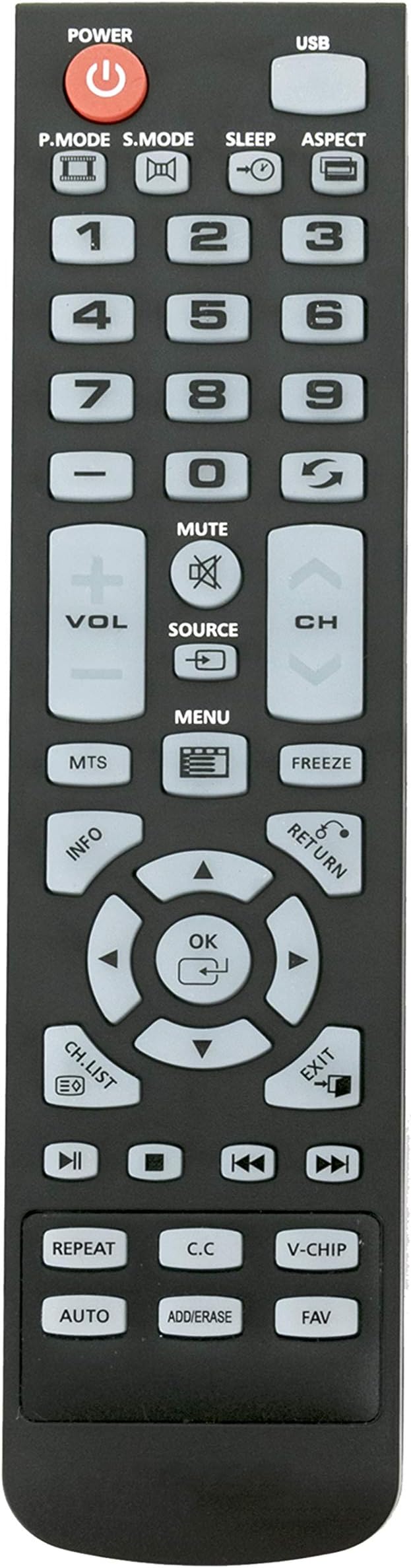 Remote Control Replacement XHY353-3 WS-1688-2 Compatible with Element TV ELEFW504A ELEFW247 ELEFW328 ELEFW504A ELEFT426 ELEFT506