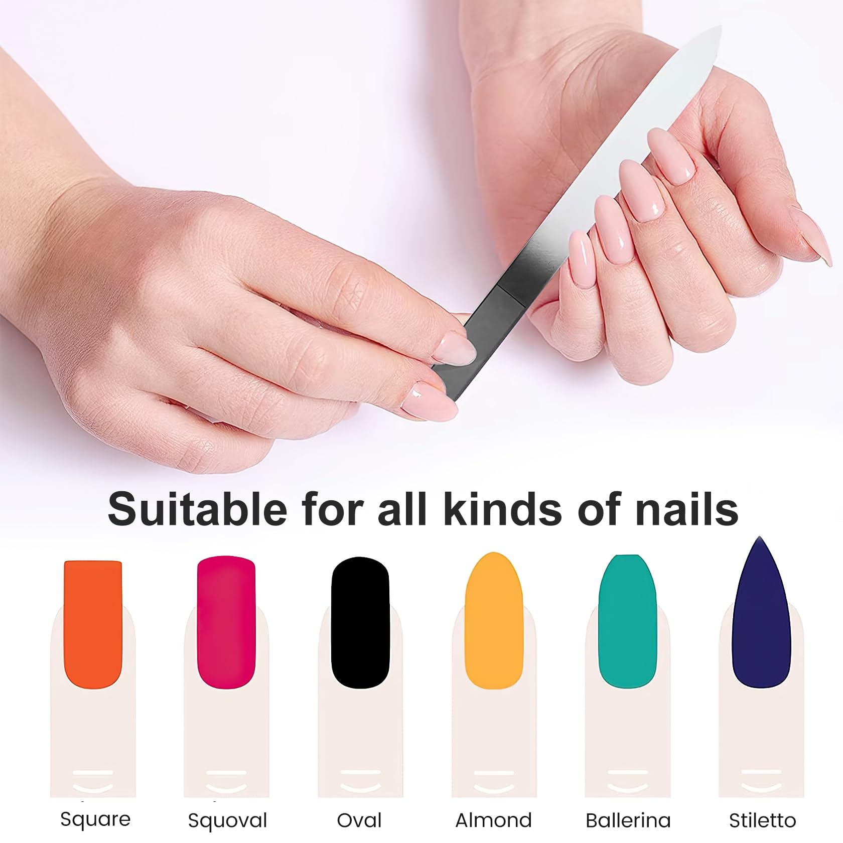 1 Pack Glass Nail File and Buffers Crystal Fingernail File for Natural Nail Double-Sided Fingernail Files Nail Care — view 3