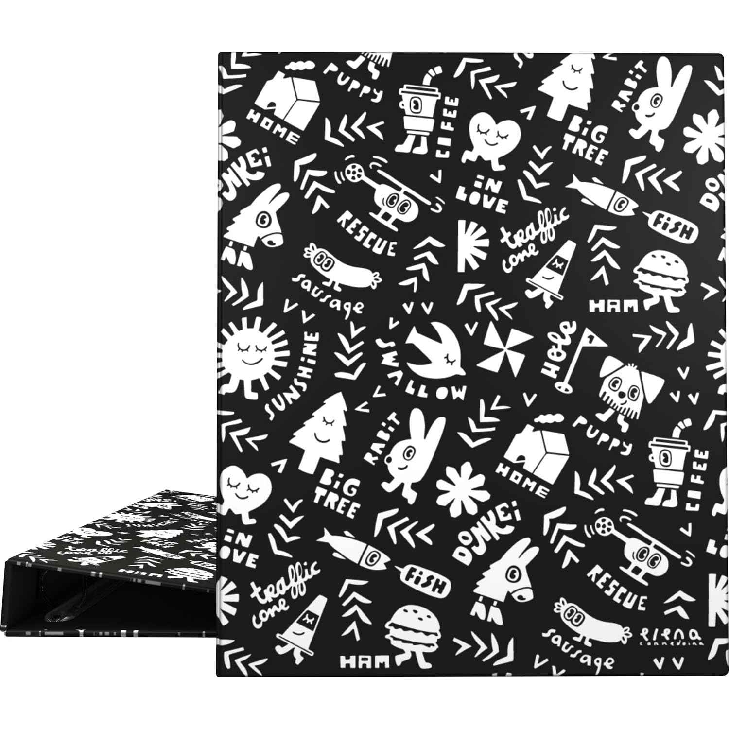 Grafoplás | A4 School Folder | Elements Design by Elena Corredoira | 4 Mixed Rings 25 mm | FSC Certified | Rigid Cover | Gloss Laminated | Perfect School Supplies