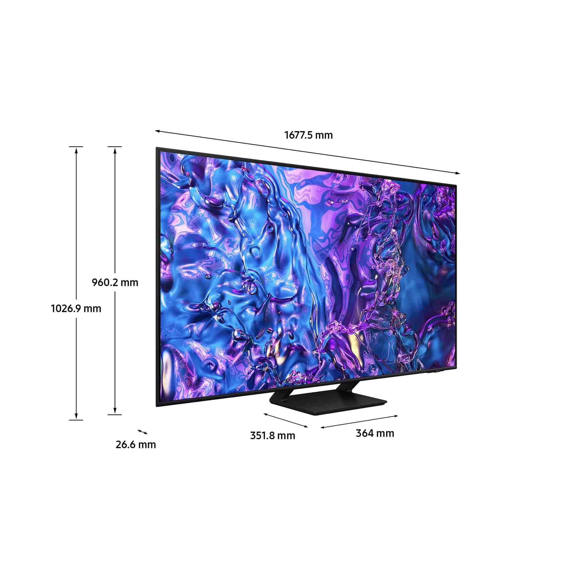 Samsung TV QE75Q70DATXZT QLED 4K, Smart TV 75" Quantum processor 4K, AirSlim, DVBT-2, Q-Symphony & OTS Lite, Integrato con Alexa e Bixby, compatibile con Google Assistant, Black 2024