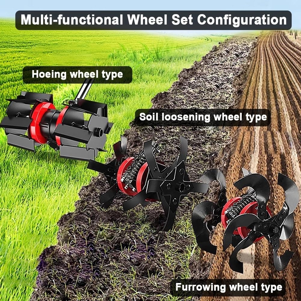 Cuchillas de Corte universales y Rueda de deshierbe | Diseño intercambiable, uso polivalente, resistente al desgaste.(Soil Loosening Wheel)