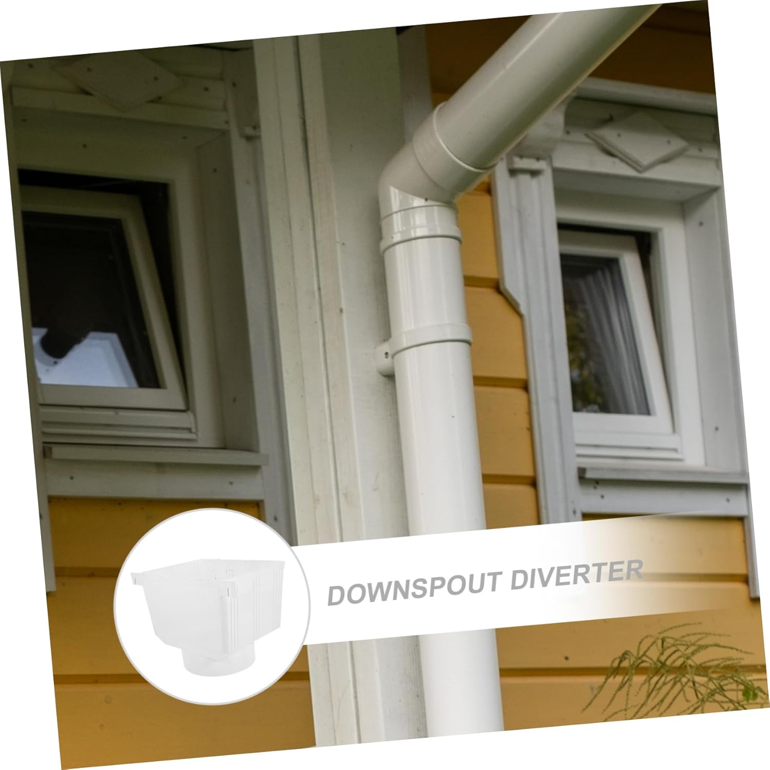 NUOBESTY Downspout Diverter Kit PVC Rainwater Gutter Connector Water Collection System for Gardens 1pcs