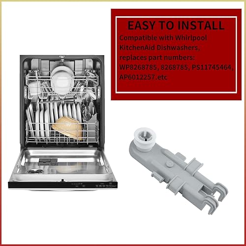 Miniatura 5 de 2 piezas 8268785 - Pieza de repuesto para rueda de estante superior para lavavajillas Whirlpool KitchenAid, montaje de rueda superior, sustituye a