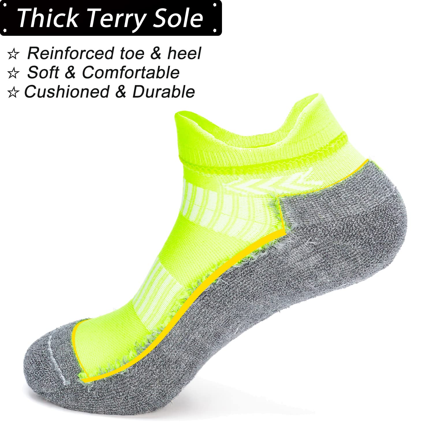 Calzino sportivo antiscivolo per uomo donna, calzino sportivo da calcio antiscivolo con impugnatura, Calza pantofola antiscivolo