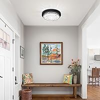 Vista 6 de Luz de Techo - Luminaria LED de Montaje al Ras de Cristal Negro de 11 Pulgadas, Moderna, Regulable, para Dormitorio, Luminarias Redondas de Montaje