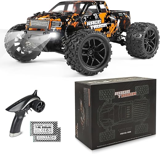 HAIBOXING 1:18 Scale RC Monster Truck 18859 36km/h Speed 4X4 Off Road Remote Control Truck,Waterproof Electric Powered RC Cars All Terrain Toys Vehicle with 2 Batteries,Xmas Gifts for Kid and Adults