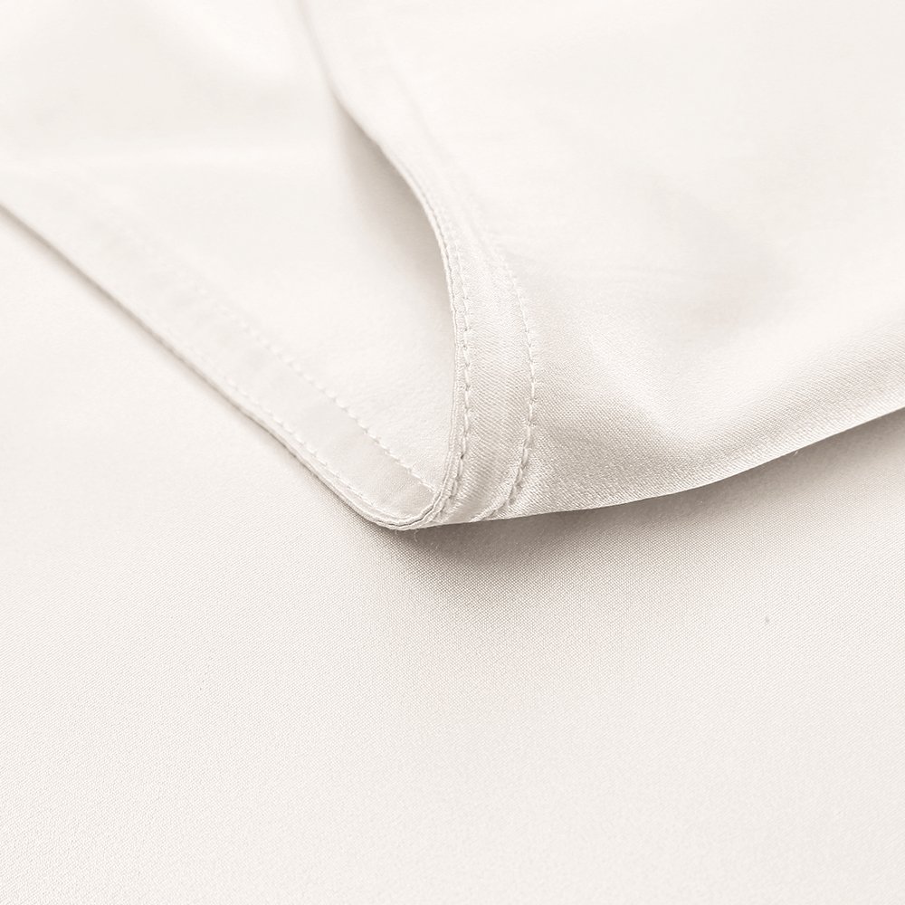 LilySilk 100% Maulbeere Seide Bettwäsche-Set 2 teilig Bettbezug 135x200cm Kissenbezug 80x80cm Unifarben 19 Momme Hypoallergen Super weich und atmungsaktiv-Elfenbein