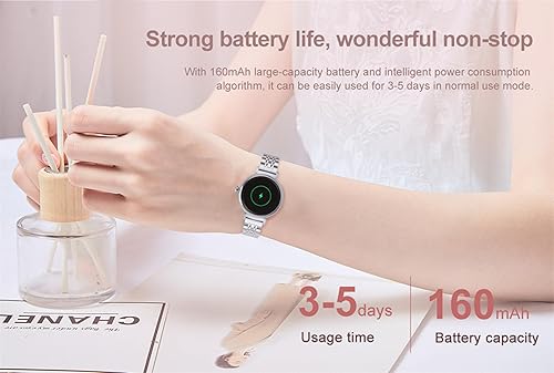 Miniatura 6 de Reloj inteligente para mujer, recepciónmarcación de llamadas, pantalla táctil AMOLED de 1.04 pulgadas, rastreador de actividad física con monitor de