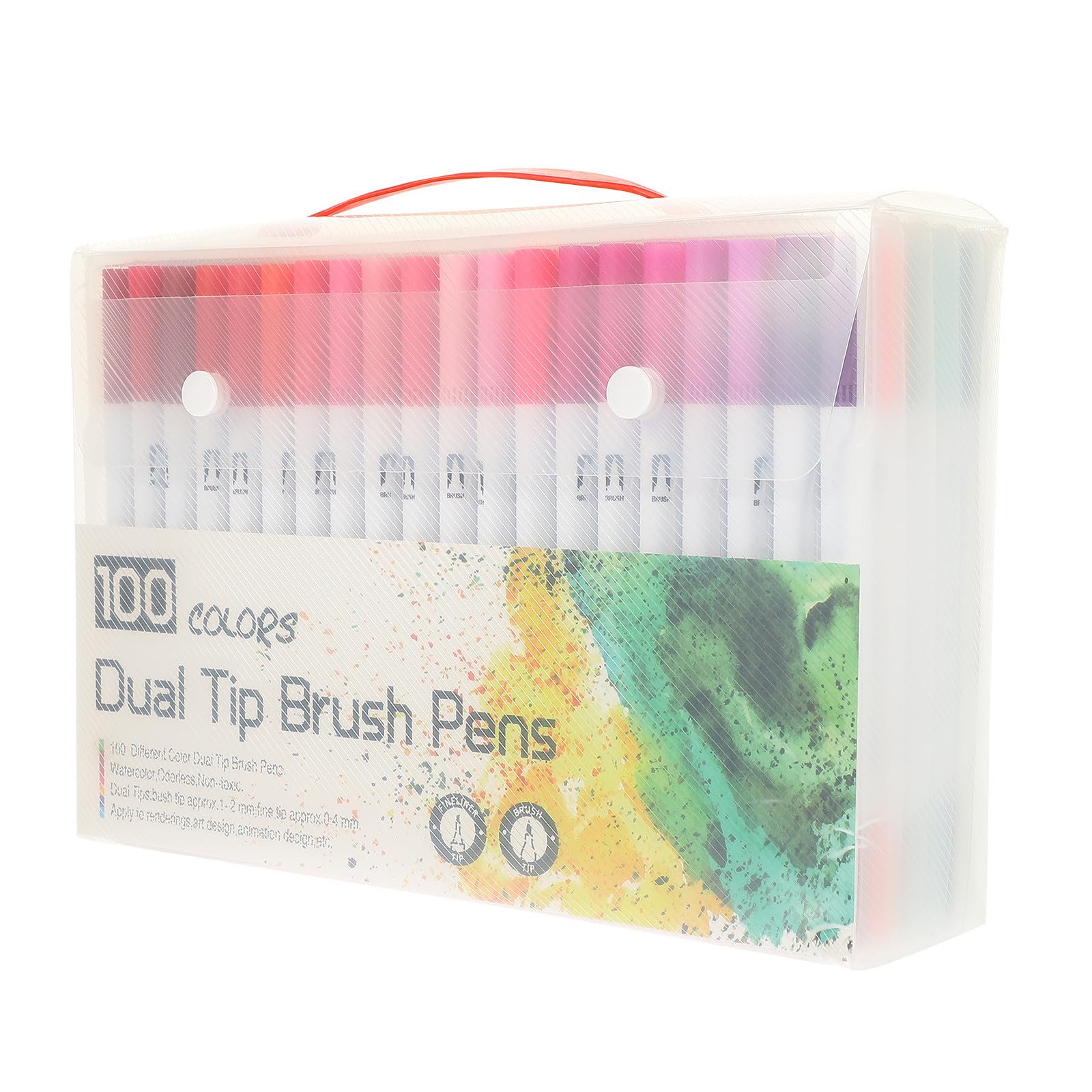 Lot de 100 Stylos Marqueurs à Pointe Fine et Pinceau pour Coloriage, Matériel de Coloriage en Abs Éponge, pour Noël et Projets Artistiques