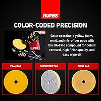 Vista 5 de RUPES 9.DAFINE Pack of 1 1000 ml Yellow D-A Fine High Performance Polishing Compound for Car Detailing & Removing Scratches Removes Fine Defects