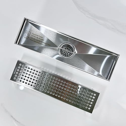Miniatura 4 de Neodrain - Drenaje lineal de 12 pulgadas con rejilla removible, fabricante profesional de desagüe para piso rectangular de acero inoxidable