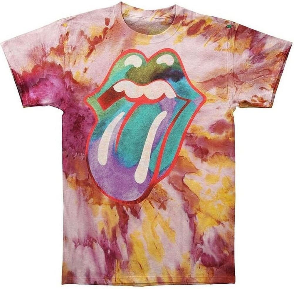 Rolling StonesMulti Colored Tongue Tie Dye Fuchsia T-Shirt Fuchsia Medium
