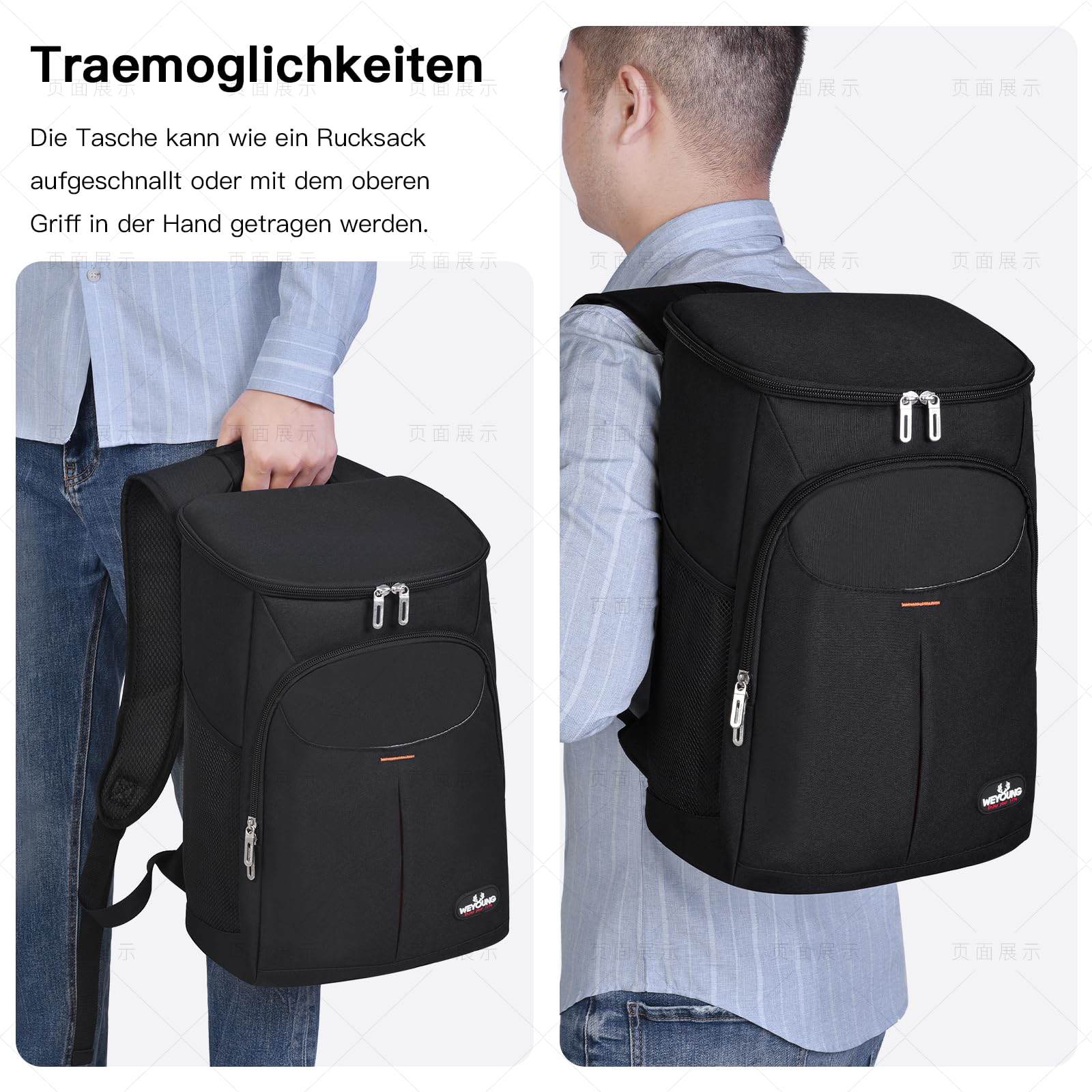 25L Kühl Rucksack Kühlrucksack Kühltasche Picknicktasche Groß Isoliert isolierte Kühltasche für Picknick/BBQs/Camping/Ausflügen/Einkaufen (Blau)