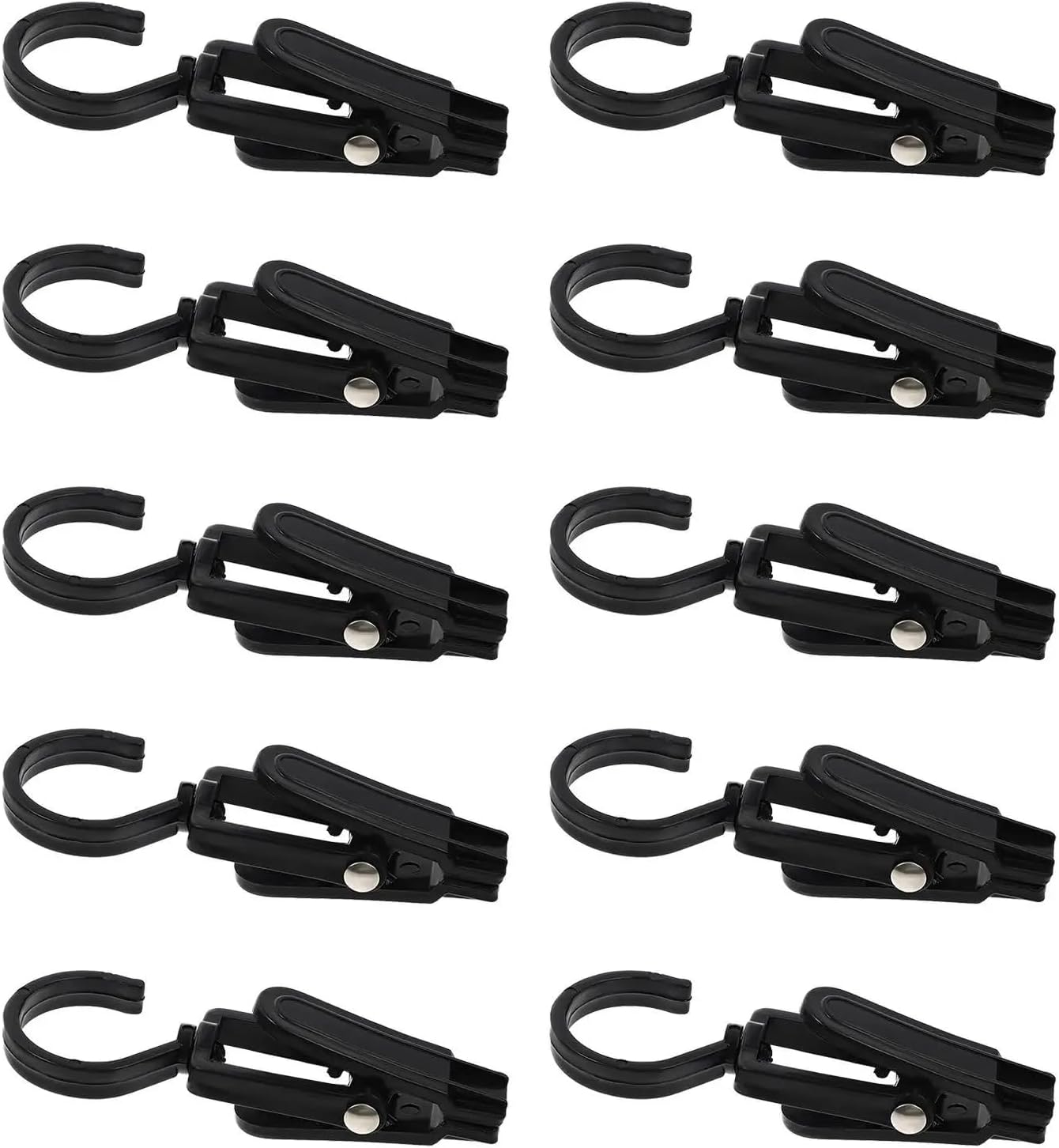 Curtain rings, Curtain Rings with Clips Rotatable Plastic Drapery Hangers Hook Rack