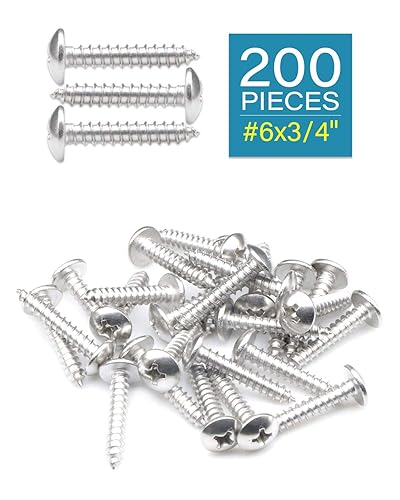 Miniatura 2 de 200 tornillos para madera con cabeza Phillips inoxidable 304 de truss de 34 "(20 mm)