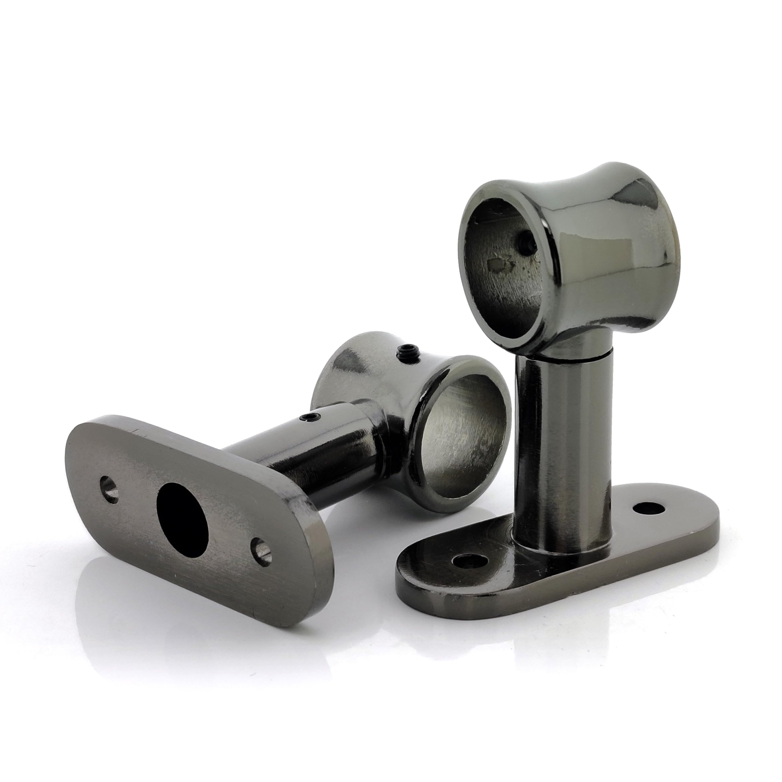 Staffe Regolabili Per Aste - 2 Pezzi, Per Diametri 18-20mm, In Alluminio Nichel Satinato - Foto 10