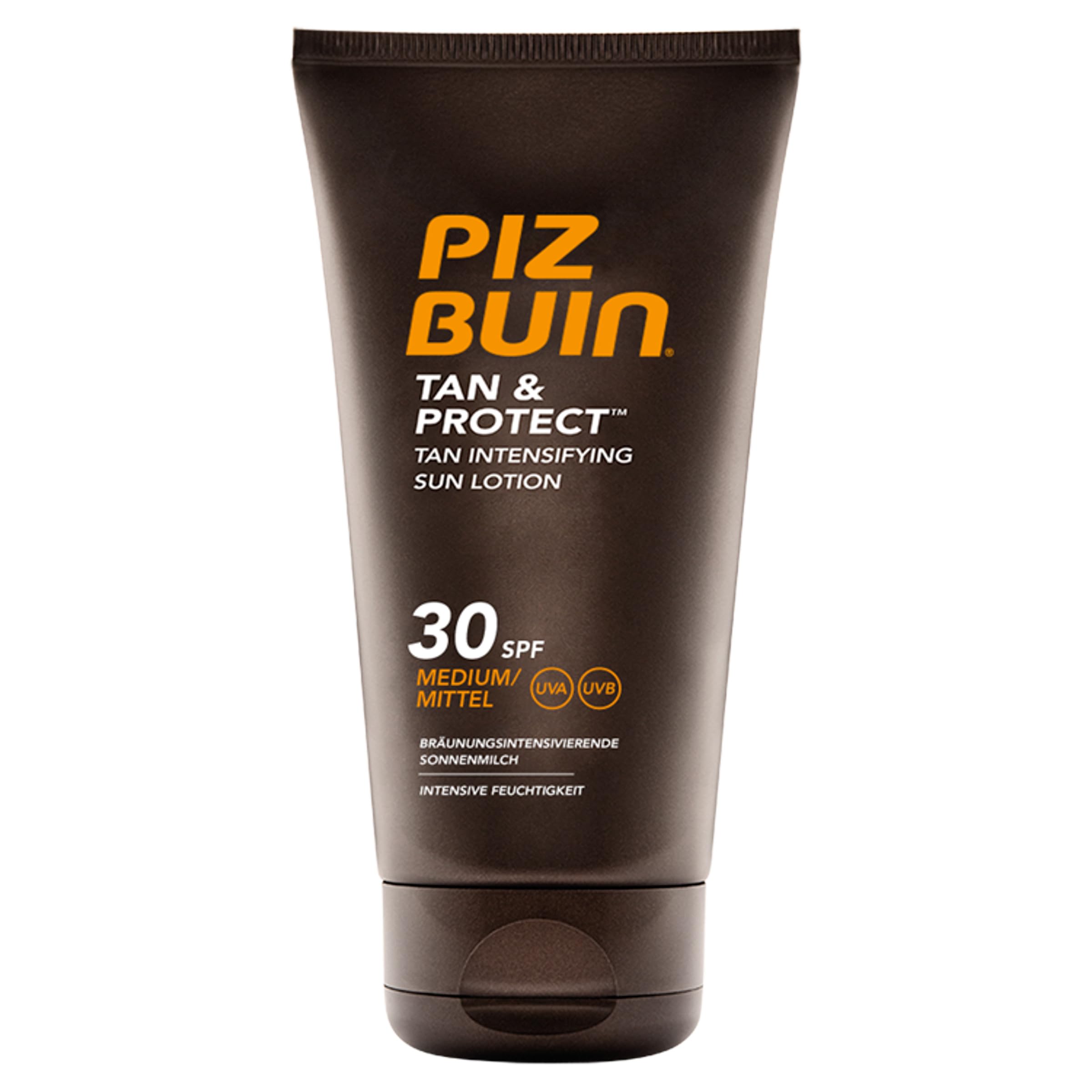 Piz Buin Tan & Protect, Sonnencreme mit Bräunungsbeschleuniger, LSF 30, wasserfest und nicht fettend, 150ml