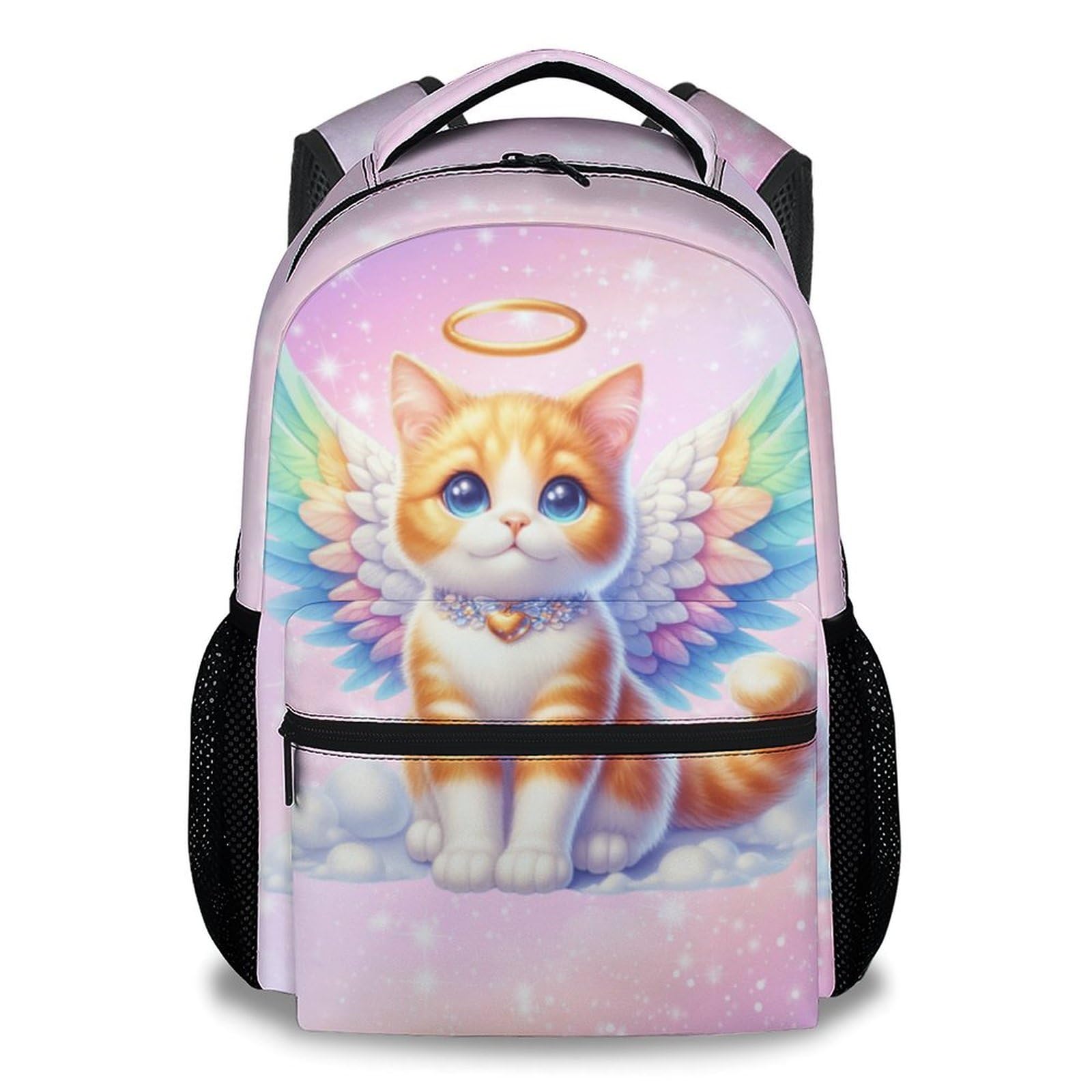 KNOWPHST School Backpack for Girls - Cute Cats Bookbag for Teens Kids - 17 Inch Backpacks for Primary Middle College