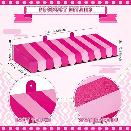 Miniatura 29 de Boao Paquete de 4 toldos de circo para decoración de toldo de cartón con rayas 3D, decoración de pared de carnaval, recuerdos de fiesta de circo