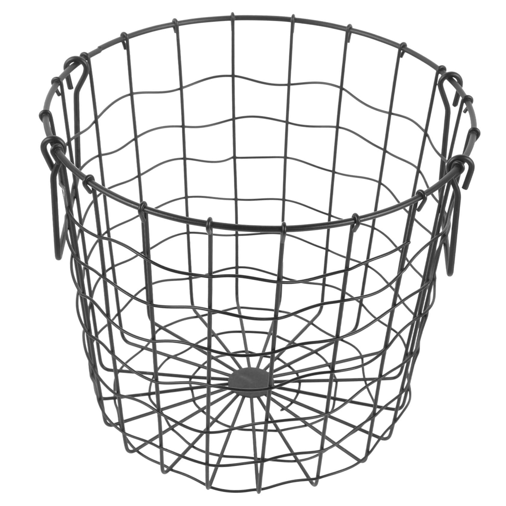 Cesta de Almacenamiento de Hierro Negro de Gran Capacidad y Estructura Resistente Adecuada para Uso en Exteriores y Guardar Otros Artículos