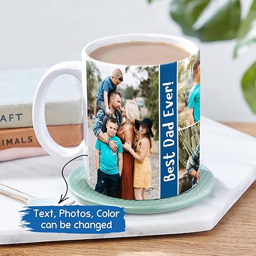Miniatura 15 de Tazas de café personalizadas con foto familiar, tazas de collage de fotos personalizadas, regalo de la familia lo es todo, 11 onzas Taza Family Is