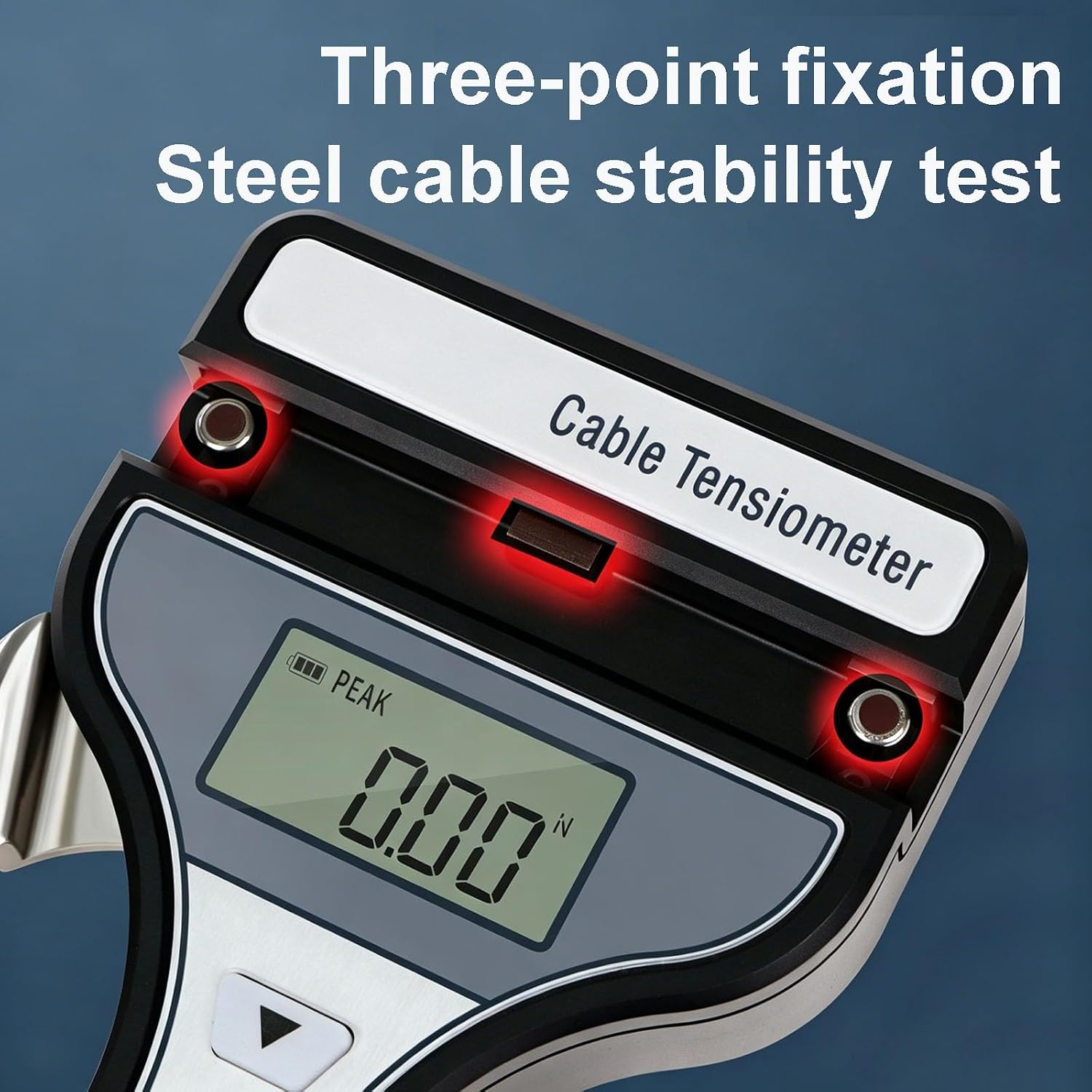 Handheld Digital Wire Rope Tension Meter, Portable Cable Tension Gauge with 2 Working Modes and 4 Selectable Units, for Filaments and Wires 2500N